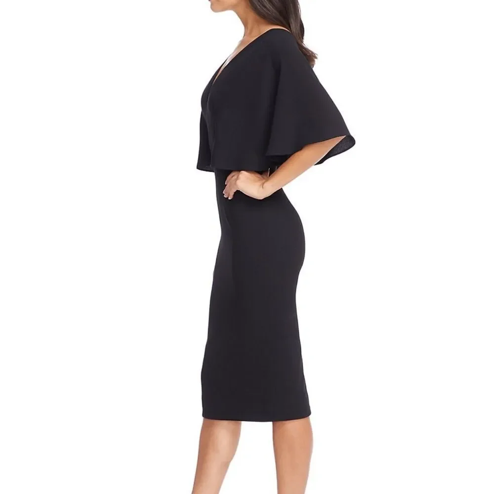 Dress The Population Louisa Flutter-Sleeve Dress - Picture 4 of 7